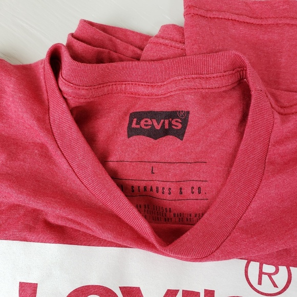 Levis Short Sleeve Graphic Tee Men's L T-shirt Red - Picture 6 of 6